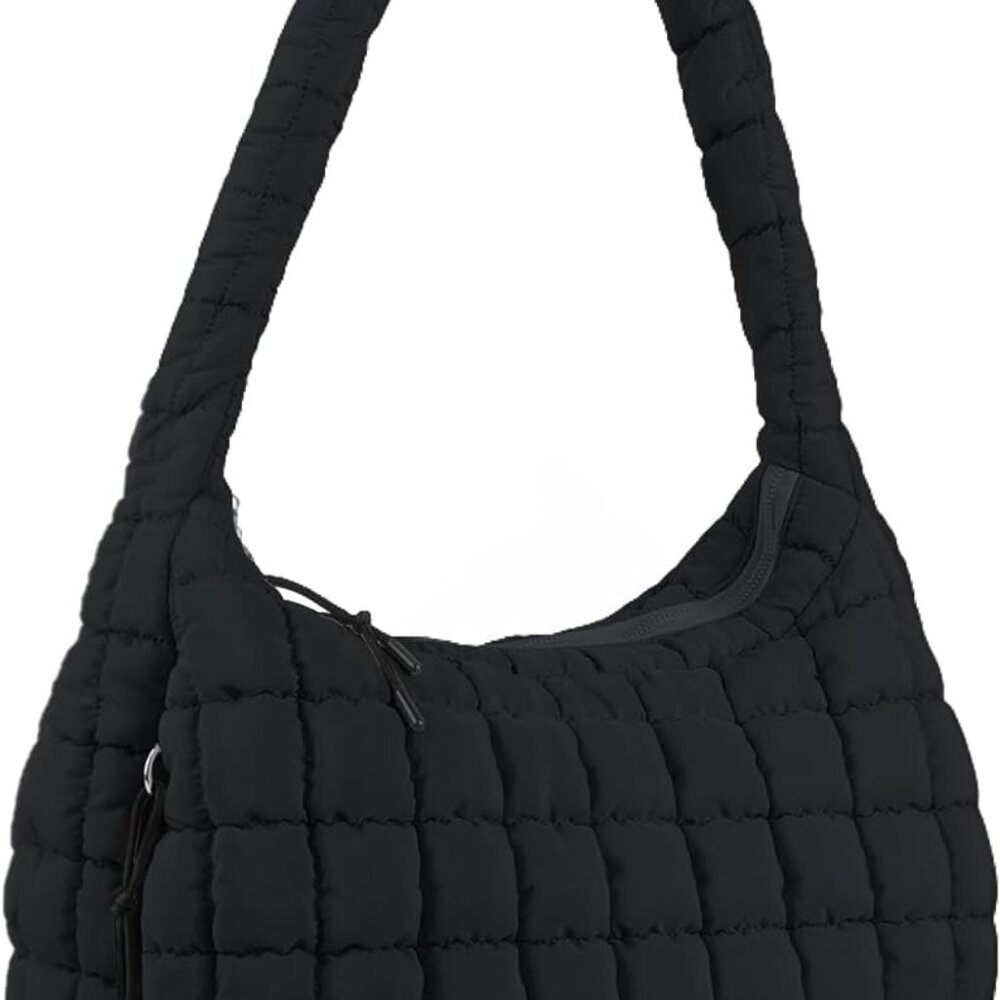 Quilted Puffer Tote Bag Purse Puffy Crossbody Shoulder Bag,Lightweight Nylon Hob